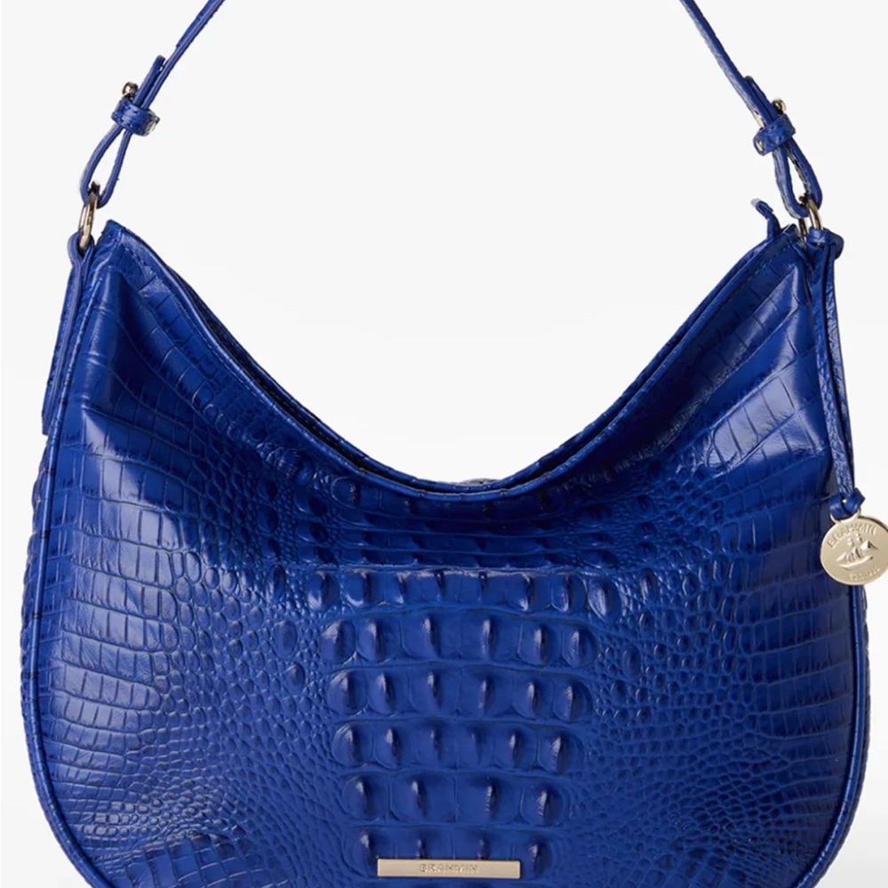 Small Kathleen by Brahmin Royal Blue Embossed Satchel